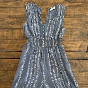 Blue Sleeveless Romper with pants